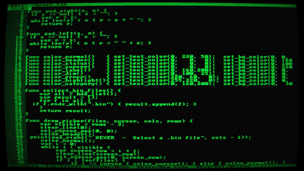 A preview for the Redknack Interactive in-game terminal